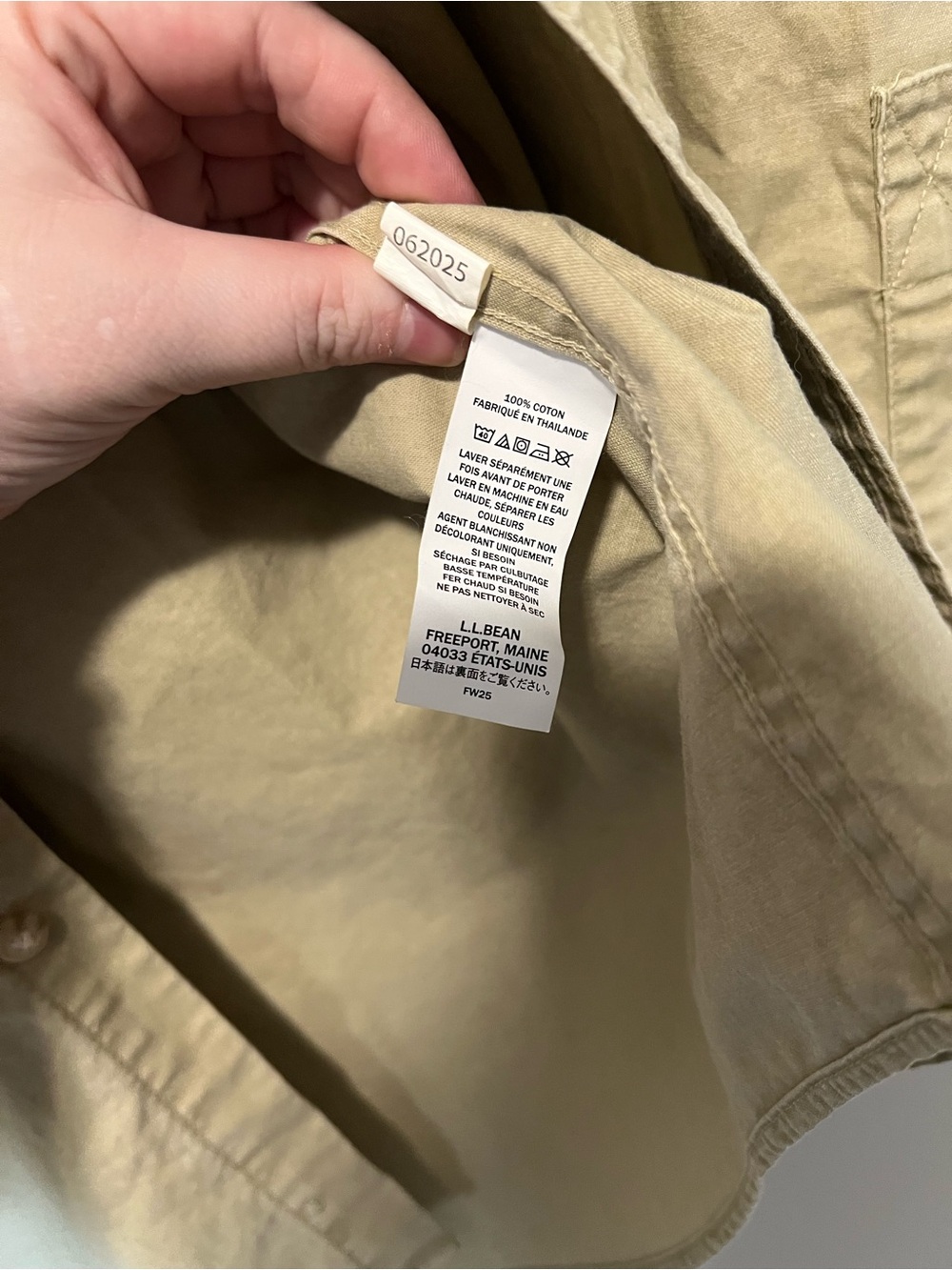 L.L. Bean Men's Khaki Button-Down Work Shirt - Traditional Fit - Picture 10 of 10